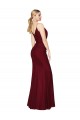 High Neck Long Soft Chiffon Burgundy Mermaid Sleeveless Formal Evening Gown / Prom Dress / Bridesmaid Dress Victoria