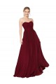 Strapless Long Soft Chiffon Burgundy Sleeveless Formal Evening Gown / Prom Dress / Bridesmaid Dress Victoria