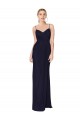 High Neck Long Soft Chiffon Dark Navy Mermaid Sleeveless Bridesmaid Dress / Formal Dress Victoria