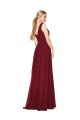 High Neck Long Soft Chiffon Burgundy Sleeveless Formal Dress / Bridesmaid Dress Victoria