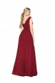High Neck Long Soft Chiffon Burgundy Sleeveless Black Tie Evening Gown / Prom Dress / Bridesmaid Dress Victoria