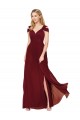 High Neck Long Soft Chiffon Burgundy Sleeveless Formal Evening Gown / Prom Dress / Bridesmaid Dress Victoria