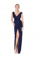High Neck Long Soft Chiffon Dark Navy Mermaid Sleeveless Formal Evening Gown / Prom Dress / Bridesmaid Dress Victoria