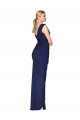 High Neck Long Soft Chiffon Dark Navy Mermaid Sleeveless Formal Evening Gown / Prom Dress / Bridesmaid Dress Victoria