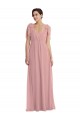 Halter Neck Long Soft Chiffon Dusty Pink Sleeveless Semi Formal Evening Dress / Bridesmaid Dress Victoria