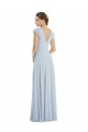 Bateau Neck Long Soft Chiffon Sea Glass Flutter Sleeves Formal Evening Gown / Bridesmaid Dress Victoria