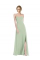 Scoop Neck Long Soft Chiffon Sage Sleeveless Semi Formal Evening Dress / Bridesmaid Dress Victoria
