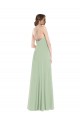 Scoop Neck Long Soft Chiffon Sage Sleeveless Semi Formal Evening Dress / Bridesmaid Dress Victoria