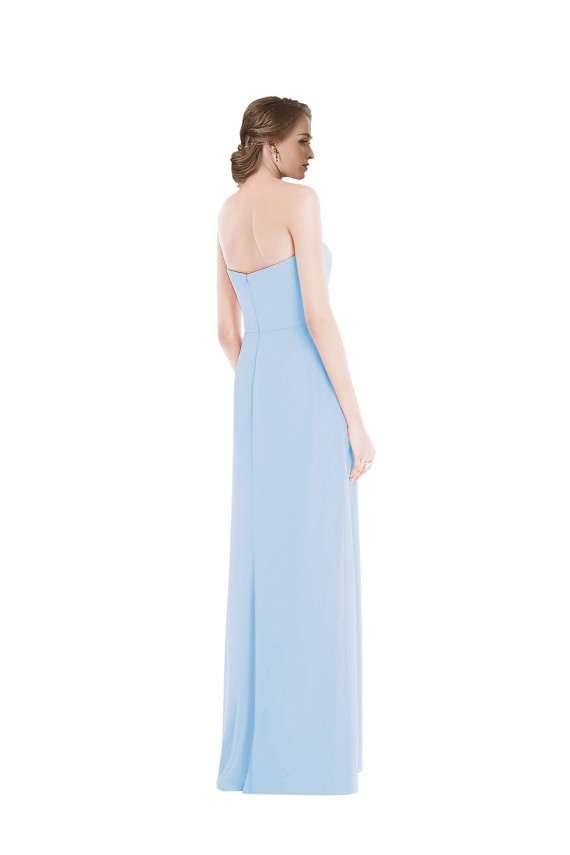 Sweetheart Long Soft Chiffon Light Sky Blue Sleeveless Formal Dress / Bridesmaid Dress Victoria