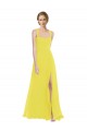 Sweetheart Long Soft Chiffon Yellow Sleeveless Semi Formal Evening Dress / Bridesmaid Dress Victoria