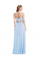 V-Neck Long Soft Chiffon Light Sky Blue Sleeveless Formal Evening Gown / Bridesmaid Dress Victoria