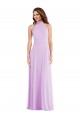 Halter Neck Long Soft Chiffon Lilac Sleeveless Semi Formal Evening Dress / Bridesmaid Dress Victoria