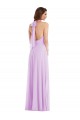 Halter Neck Long Soft Chiffon Lilac Sleeveless Semi Formal Evening Dress / Bridesmaid Dress Victoria