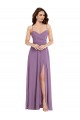 Sweetheart Long Soft Chiffon Dark Lavender Sleeveless Bridesmaid Dress / Formal Dress Victoria