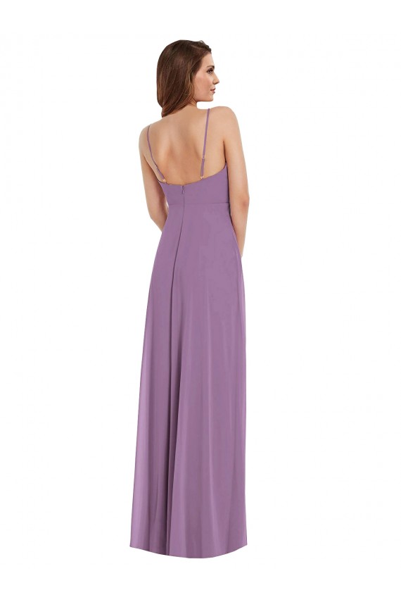 Sweetheart Long Soft Chiffon Dark Lavender Sleeveless Bridesmaid Dress / Formal Dress Victoria