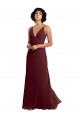 V-Neck Long Soft Chiffon Burgundy Gold Sleeveless Bridesmaid Dress / Formal Dress Victoria