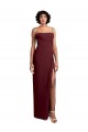 Square Neck Long Soft Chiffon Burgundy Gold Sleeveless Evening Dress / Bridesmaid Dress Victoria