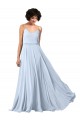V-Neck Long Soft Chiffon Light Sky Blue Sleeveless Formal Dress / Bridesmaid Dress Victoria