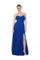 Strapless Long Soft Chiffon Royal Blue Sleeveless Bridesmaid Dress Victoria