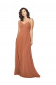 V-Neck Long Soft Chiffon Rosewood Sleeveless Bridesmaid Dress Victoria