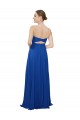 Strapless Long Chiffon Royal Blue Sleeveless Bridesmaid Dress / Evening Dress Victoria