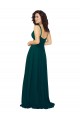 Sweetheart Long Soft Chiffon Hunter Sleeveless Bridesmaid Dress Victoria