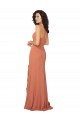 Square Neck Long Soft Chiffon Rosewood Sleeveless Bridesmaid Dress Victoria