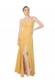 V-Neck Long Chiffon Saffron Sleeveless Bridesmaid Dress / Evening Dress Victoria