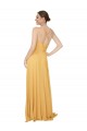 V-Neck Long Chiffon Saffron Sleeveless Bridesmaid Dress / Evening Dress Victoria