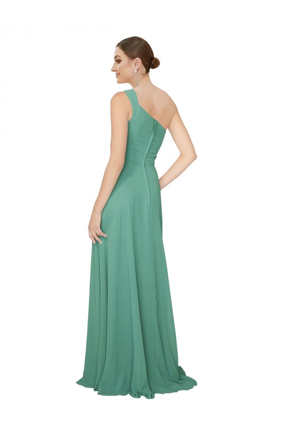 Strapless Long Soft Chiffon Icelandic Silver Sleeveless Bridesmaid Dress Victoria