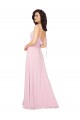 V-Neck Long Soft Chiffon Barely Pink Sleeveless Bridesmaid Dress Victoria