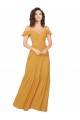 Sweetheart Long Soft Chiffon Saffron Cold Shoulder Bridesmaid Dress Victoria