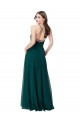 V-Neck Long Chiffon Hunter Green Sleeveless Wedding Party Dress Victoria