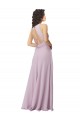 High Neck Long Soft Chiffon Pink Glow Sleeveless Bridesmaid Dress Victoria