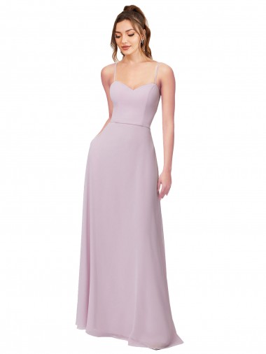 Sweetheart Long Soft Chiffon Pink Glow Sleeveless Bridesmaid Dress Victoria