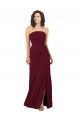 Strapless Long Soft Chiffon Burgundy Sleeveless Bridesmaid Dress Victoria