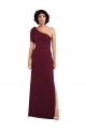 One Shoulder Long Soft Chiffon Burgundy Sleeveless Formal Evening Gown / Bridesmaid Dress Victoria