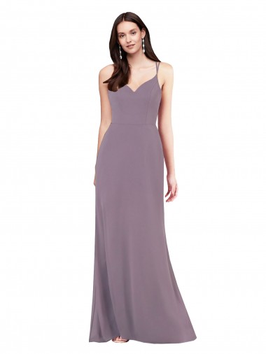 Sweetheart Long Soft Chiffon Dark Lavender Sleeveless Formal Evening Gown / Bridesmaid Dress Victoria