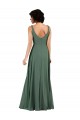V-Neck Long Soft Chiffon Sea Glass Column Sleeveless Bridesmaid Dress Victoria