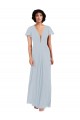 V-Neck Long Soft Chiffon Sea Glass Cap Sleeves Bridesmaid Dress / Formal Dress Victoria