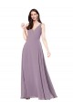 V-Neck Long Soft Chiffon Dark Lavender Sleeveless Formal Evening Gown / Bridesmaid Dress Victoria