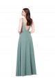 V-Neck Long Soft Chiffon Dark Lavender Sleeveless Formal Evening Gown / Bridesmaid Dress Victoria