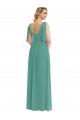 V-Neck Long Soft Chiffon Icelandic Silver Sleeveless Semi Formal Evening Dress / Bridesmaid Dress Victoria