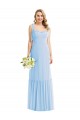 Sweetheart Long Soft Chiffon Light Sky Blue Sleeveless Semi Formal Evening Dress / Bridesmaid Dress Victoria