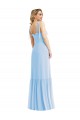 Sweetheart Long Soft Chiffon Light Sky Blue Sleeveless Semi Formal Evening Dress / Bridesmaid Dress Victoria