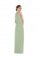 High Neck Long Soft Chiffon Smoke Green Sleeveless Semi Formal Evening Dress / Bridesmaid Dress Victoria