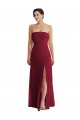 Strapless Long Soft Chiffon Burgundy Sleeveless Formal Evening Gown / Bridesmaid Dress Victoria