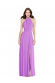 Halter Neck Long Soft Chiffon Violet Sleeveless Formal Evening Gown / Bridesmaid Dress Victoria