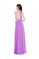 Halter Neck Long Soft Chiffon Violet Sleeveless Formal Evening Gown / Bridesmaid Dress Victoria