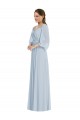 Sweetheart Long Soft Chiffon Sea Glass Puff Sleeves Formal Evening Gown / Bridesmaid Dress Victoria